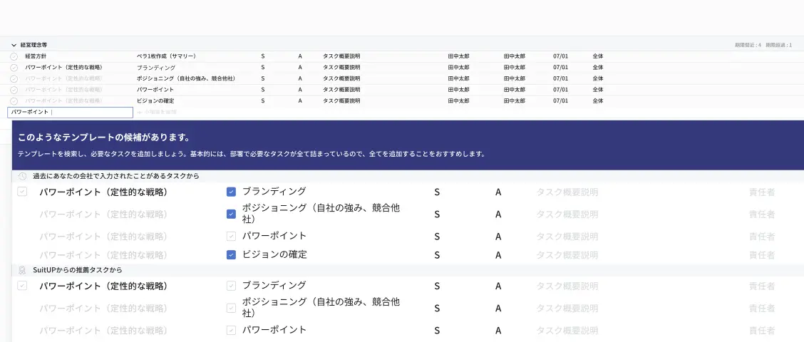 タスク雛型の充実